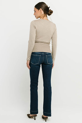 Flora Knit Top in Taupe