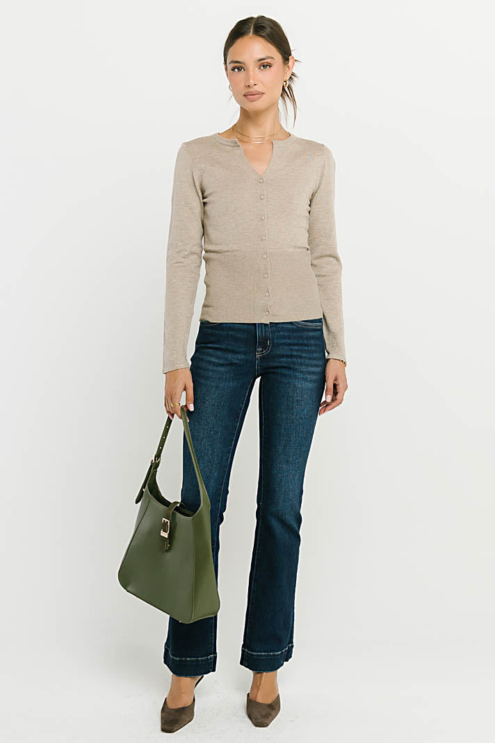 Flora Knit Top in Taupe