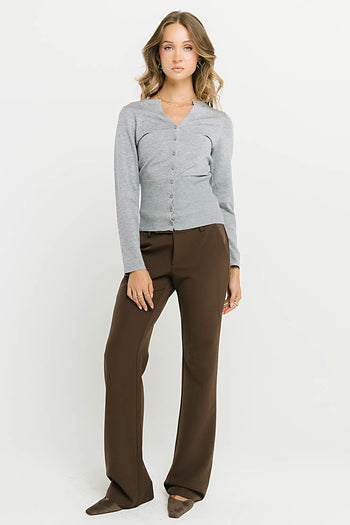 Flora Knit Top in Heather Grey