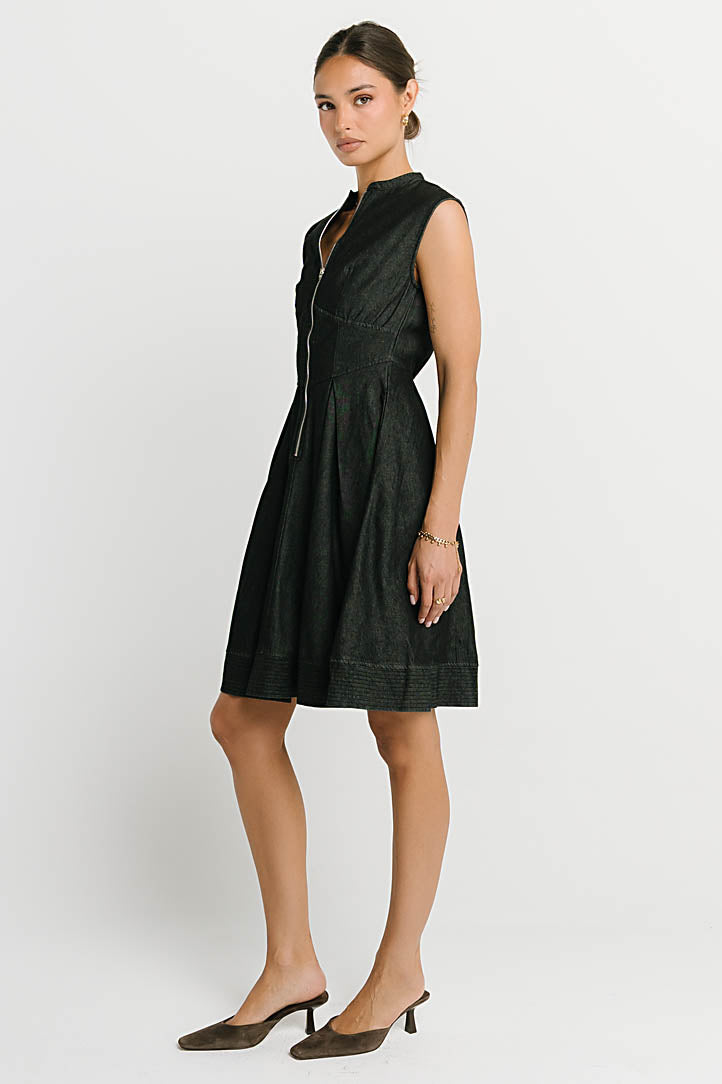Jacee Denim Dress in Black