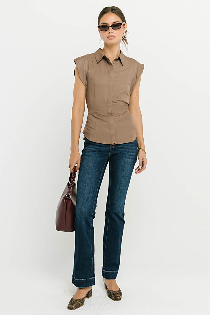 Pablo Button Up in Brown