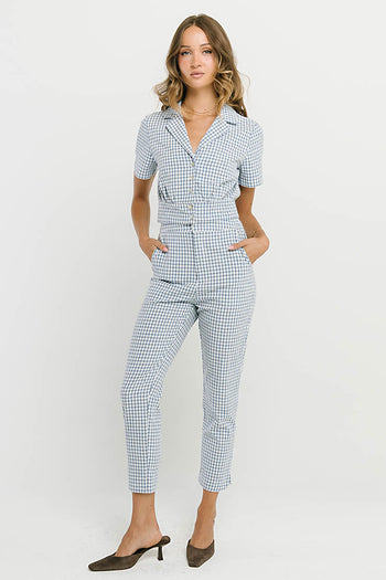 Madie Gingham Pants in Blue