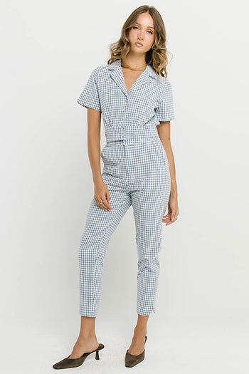 Madie Gingham Pants in Blue