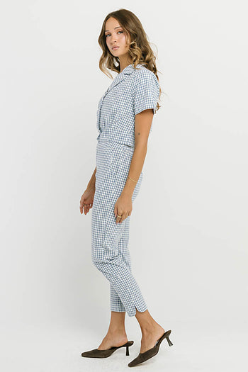 Madie Gingham Pants in Blue