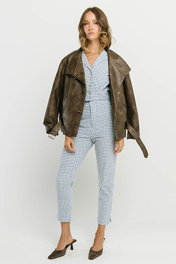 Madie Gingham Pants in Blue