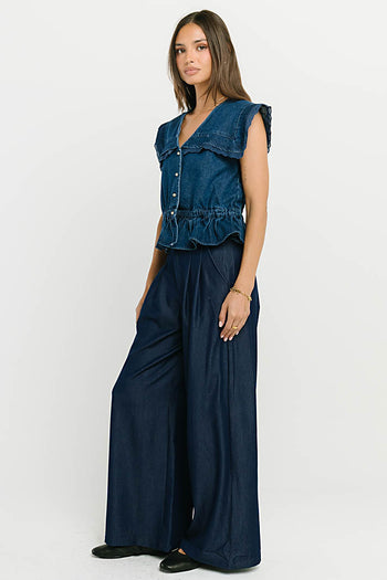 Joey Pleated Pants in Blue