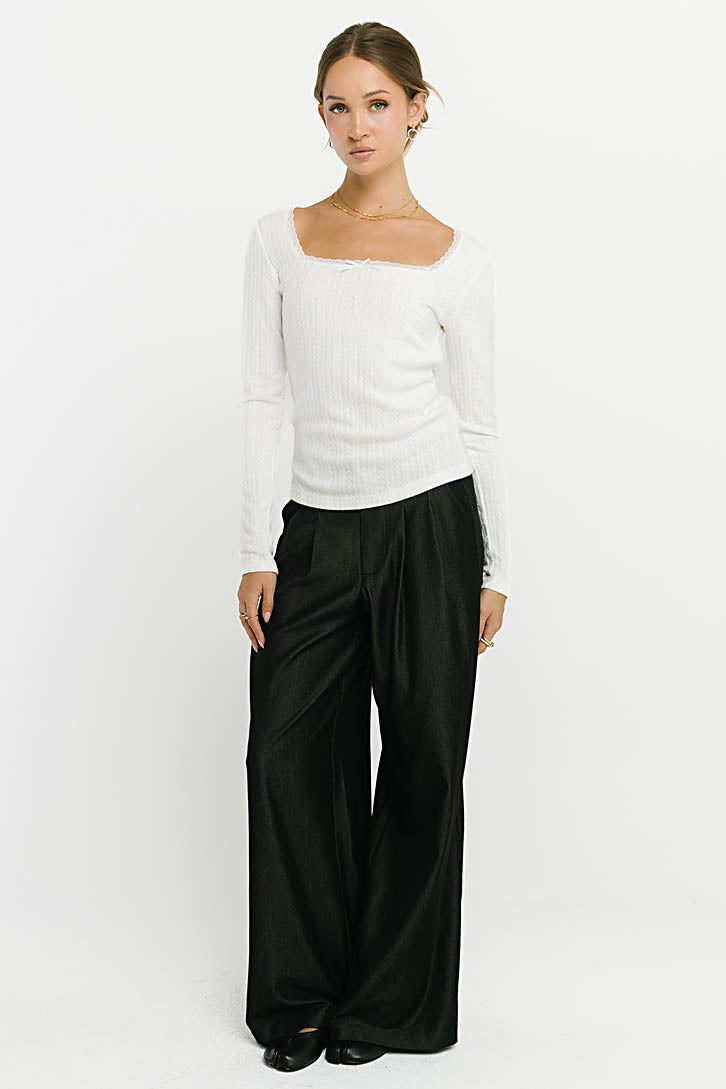 Joey Pleated Pants in Black