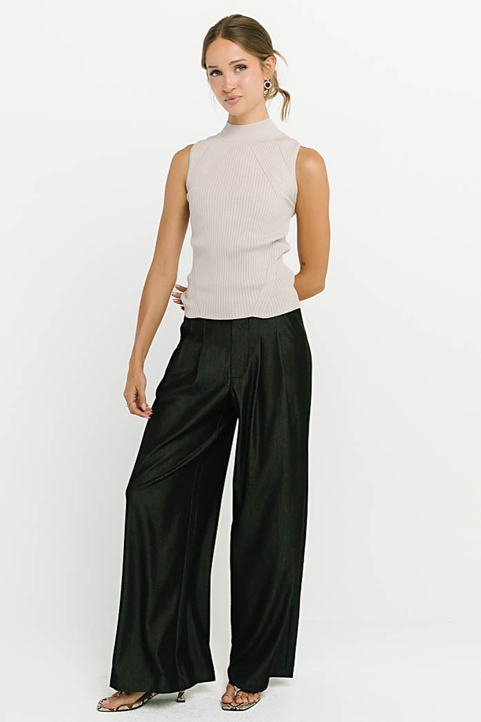 Rika Ribbed Top in Taupe