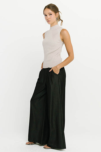 Rika Ribbed Top in Taupe