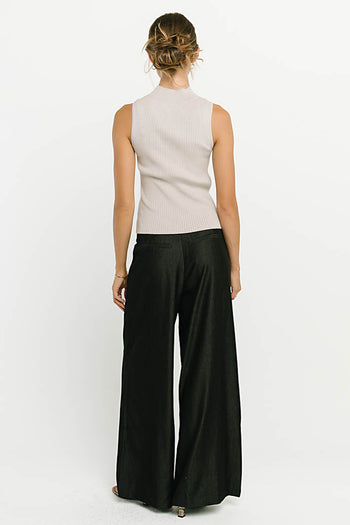 Rika Ribbed Top in Taupe