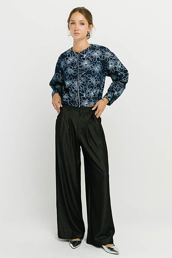 Joey Pleated Pants in Black