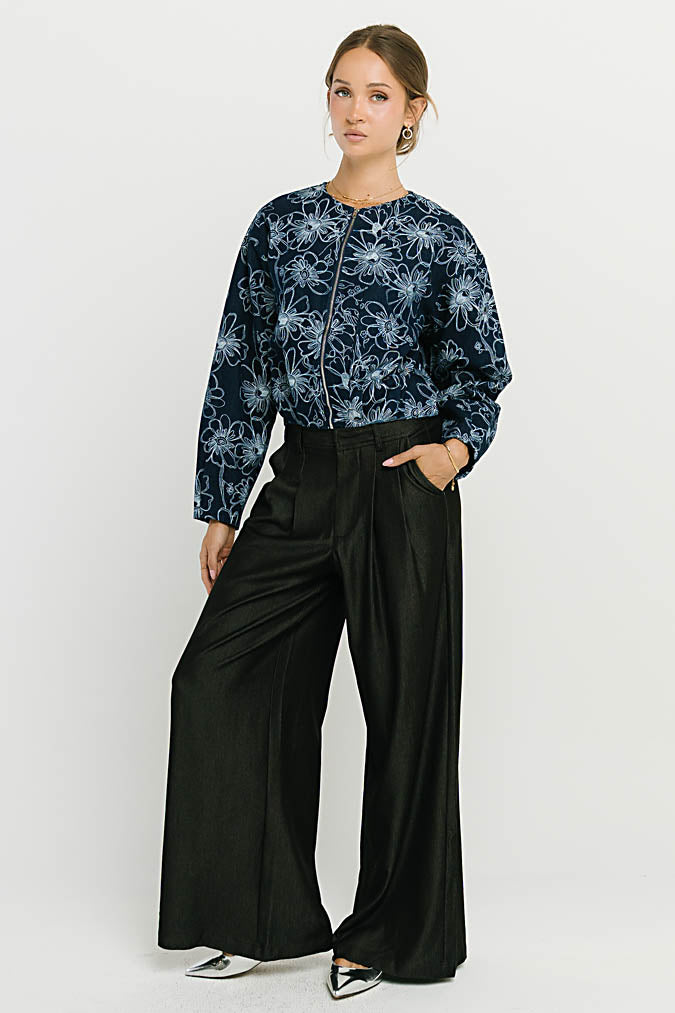 Joey Pleated Pants in Black