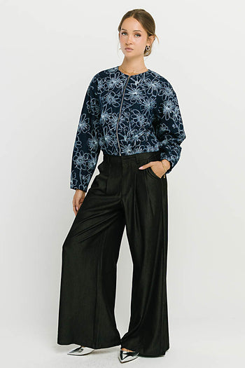 Joey Pleated Pants in Black