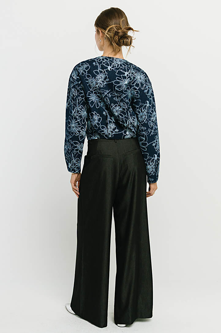 Joey Pleated Pants in Black
