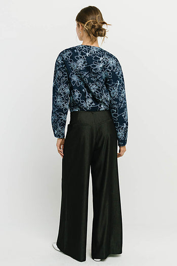 Joey Pleated Pants in Black