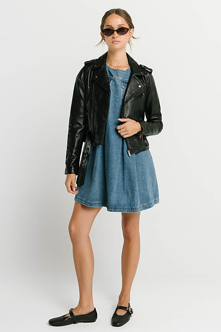 Zalara Denim Baby Doll Dress