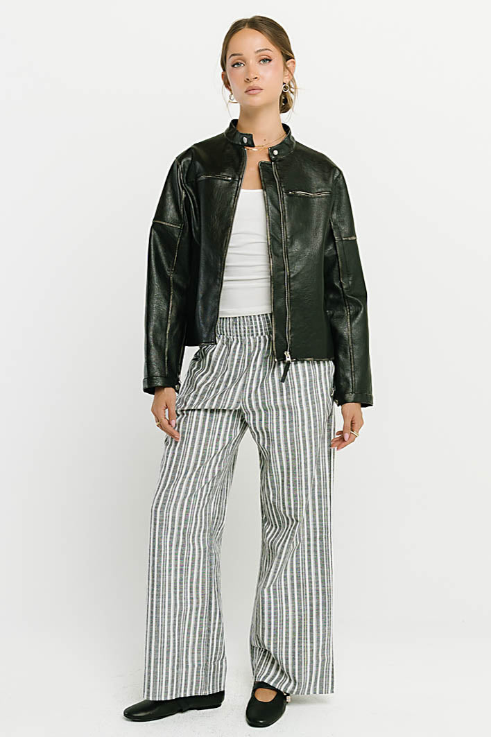 Indiana Striped Pants in Black