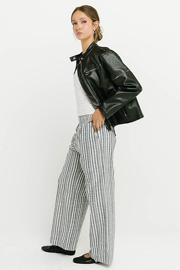 Indiana Striped Pants in Black