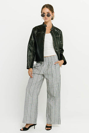 Indiana Striped Pants in Black
