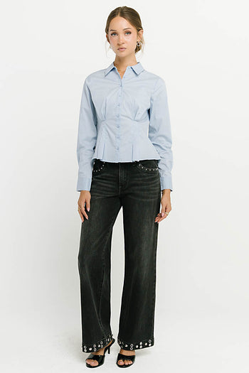 Delora Studded Wide Leg Jeans