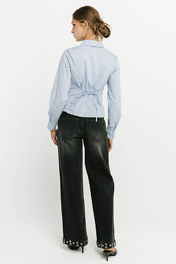 Delora Studded Wide Leg Jeans