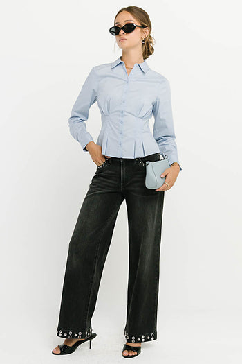 Delora Studded Wide Leg Jeans