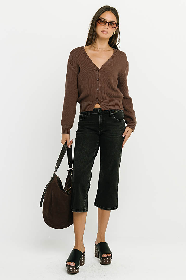 Marlie Knit Cardigan in Brown