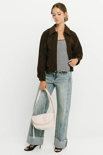 Yalara Striped Peplum Top