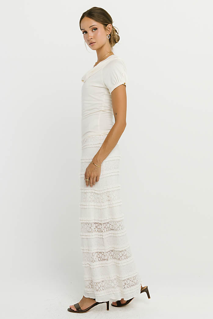 Lexie Lace Midi Skirt in Cream - FINAL SALE