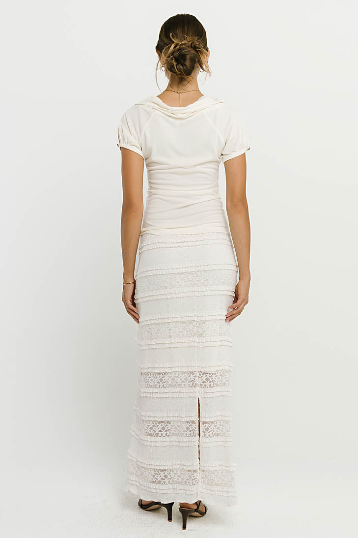 Lexie Lace Midi Skirt in Cream - FINAL SALE