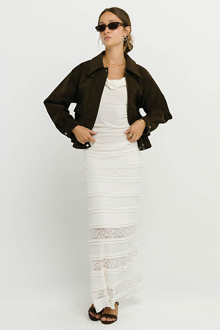 Lexie Lace Midi Skirt in Cream - FINAL SALE