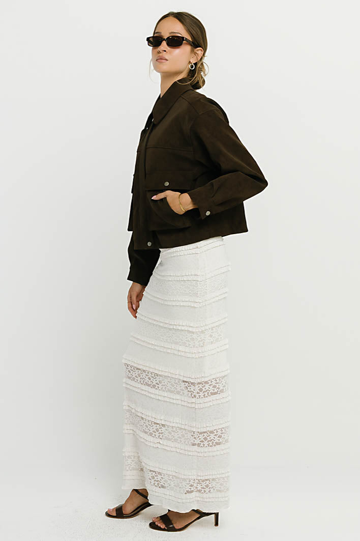 Lexie Lace Midi Skirt in Cream - FINAL SALE