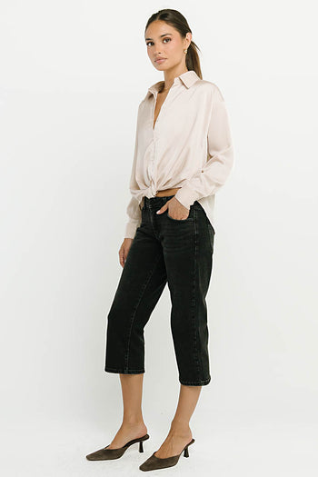 Margaret Twist Button Up in Champagne