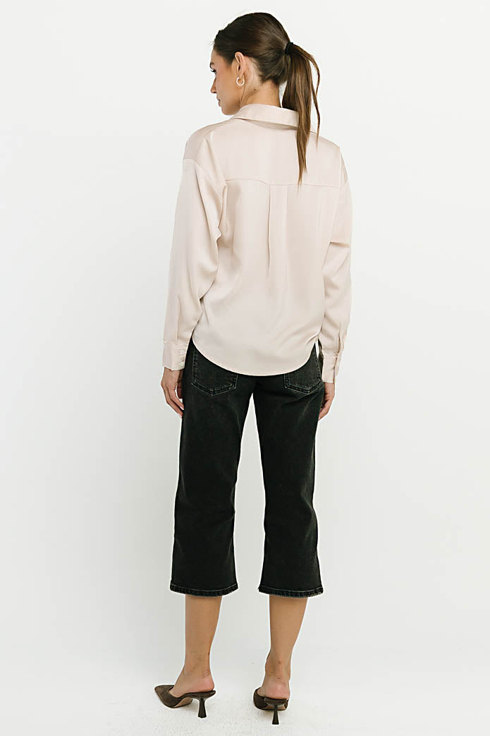 Margaret Twist Button Up in Champagne