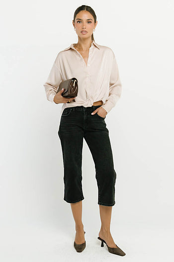 Margaret Twist Button Up in Champagne