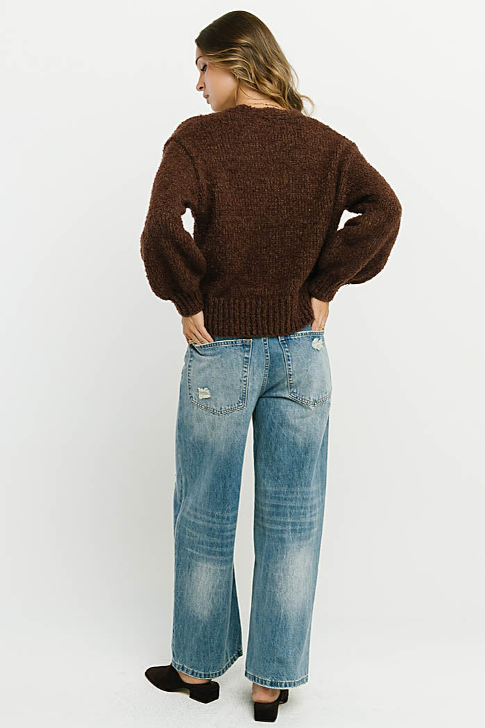 Mossie Distressed Wide Leg Jeans