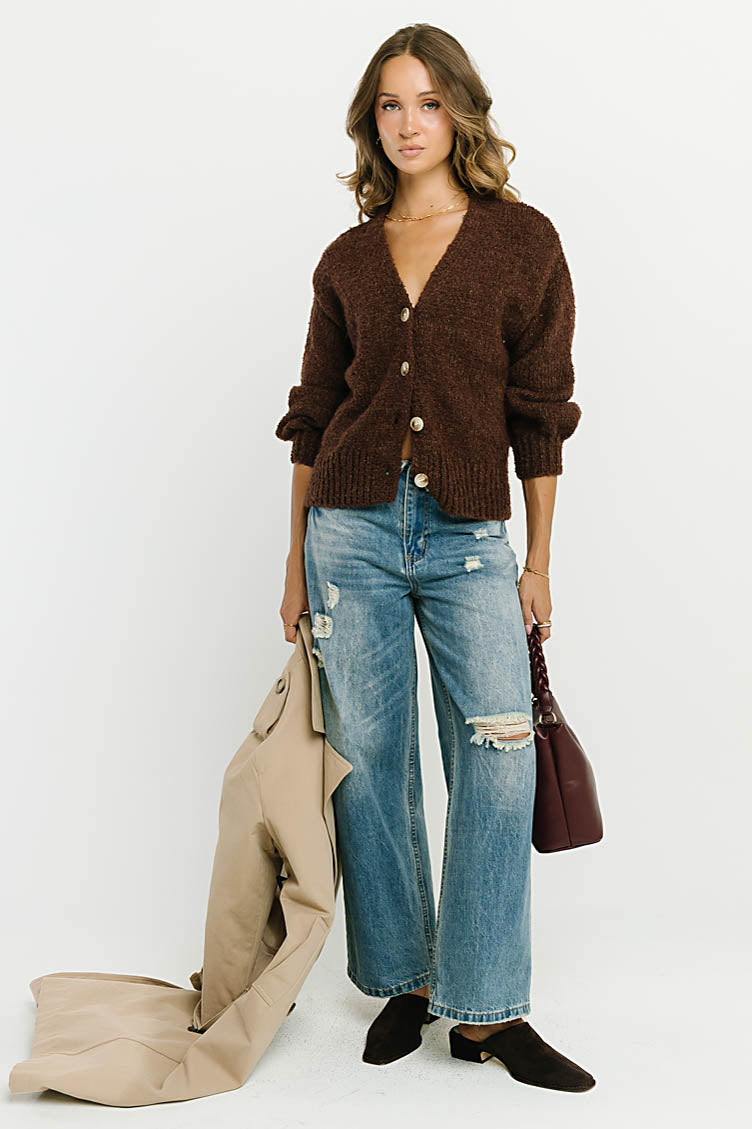 Mossie Distressed Wide Leg Jeans