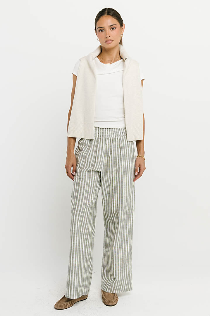 Indiana Striped Pants in Olive