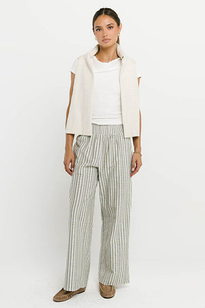 Indiana Striped Pants in Olive