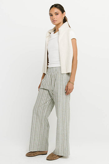 Indiana Striped Pants in Olive