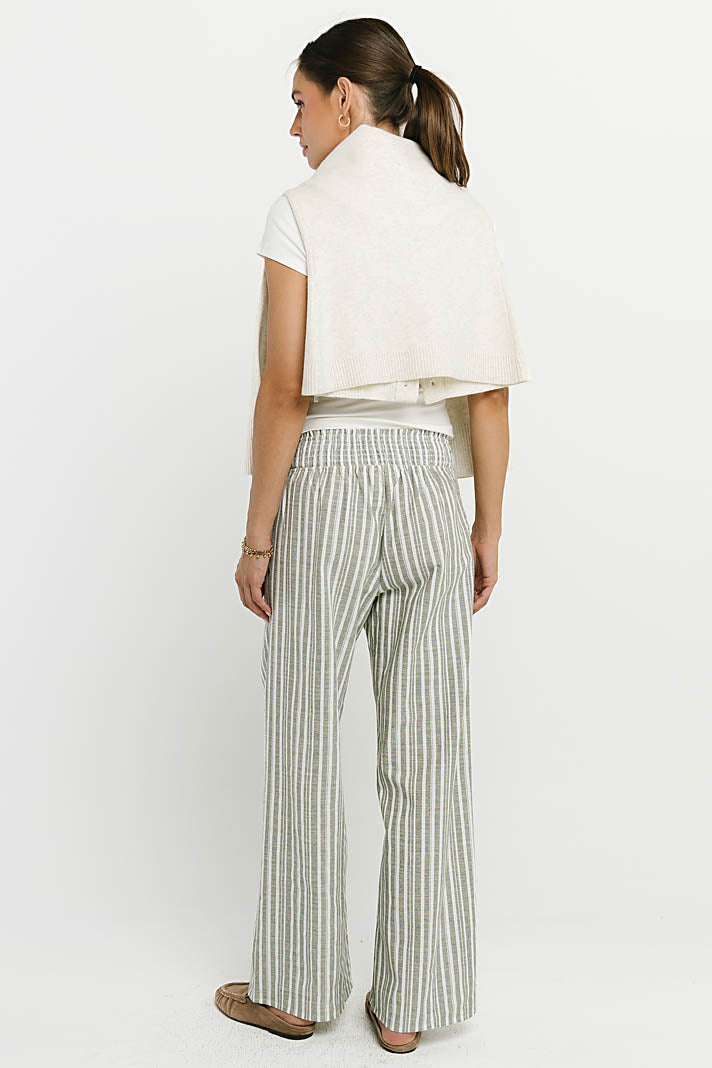 Indiana Striped Pants in Olive