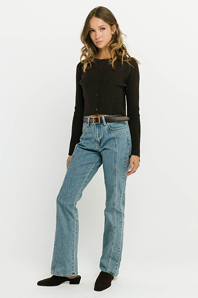 Denice High Rise Seamed Bootcut Jeans