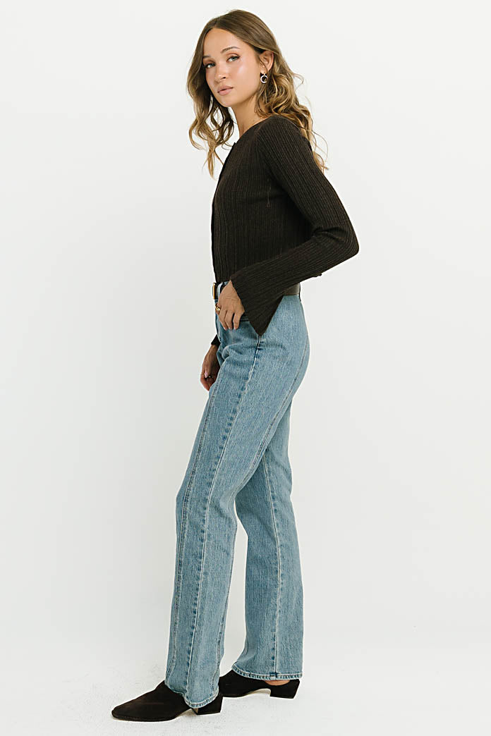 Denice High Rise Seamed Bootcut Jeans
