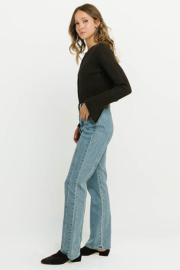 Denice High Rise Seamed Bootcut Jeans