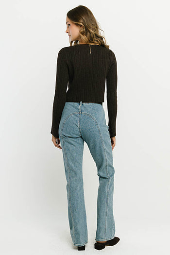 Denice High Rise Seamed Bootcut Jeans