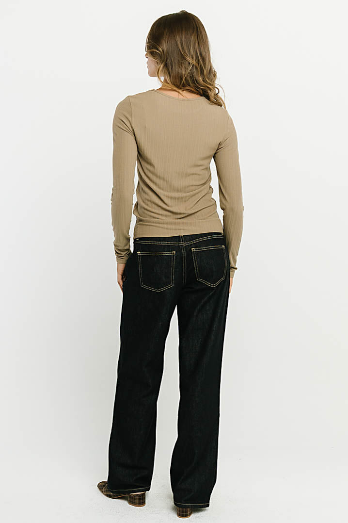 Marceline Textured Top in Taupe