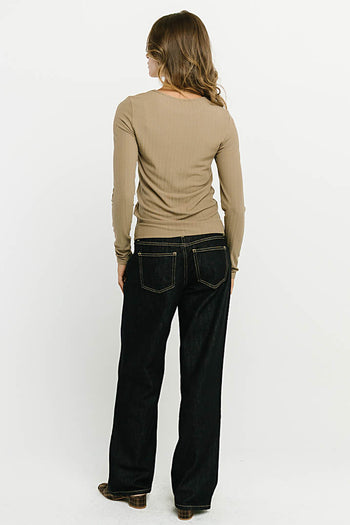 Marceline Textured Top in Taupe