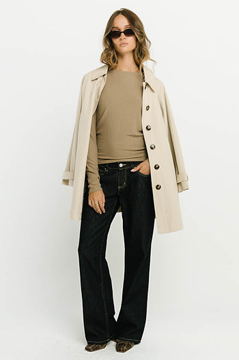 Marceline Textured Top in Taupe
