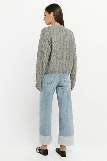 Maxine Speckled Sweater in Heather Grey