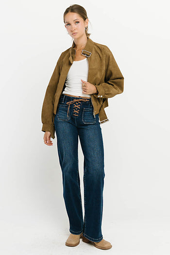 Joelle Buckle Suede Jacket
